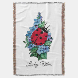 Wasserfarbener Niedlicher Ladybird mit blauen Blum Decke