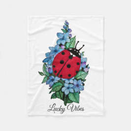 Wasserfarbener Niedlicher Ladybird mit blauen Blum Fleecedecke