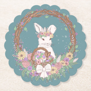 Wasserfarbener Oster Bunny Frische Pasta machen Untersetzer