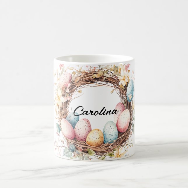 Wasserfarbener Osterreich mit Eiern und Blume Kaffeetasse (Mittel)