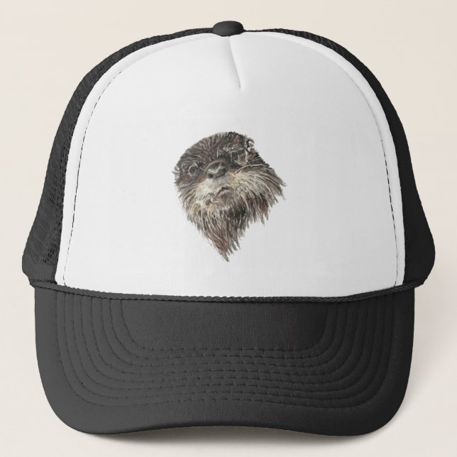 Wasserfarbener Otter Tierwelt Art: Truckerkappe (Vorderseite)