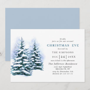 Wasserfarbener Pine Tree Holiday CHRISTMAS EVE Einladung