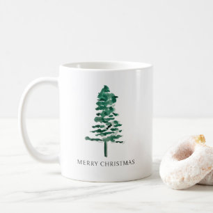 Wasserfarbener Pine Tree Moderne Weihnachten Kaffeetasse