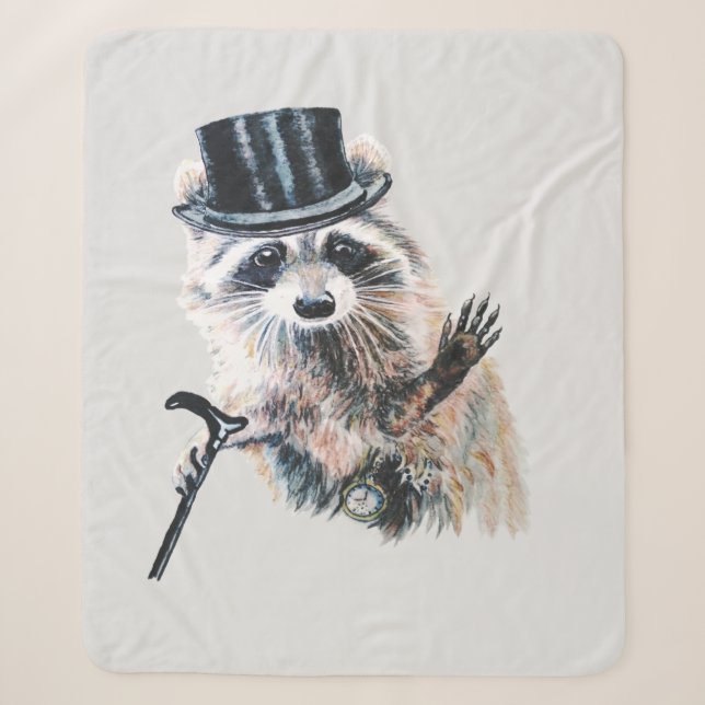 Wasserfarbener Raccoon Gestresster offizieller Spa Sherpadecke (Vorderseite)