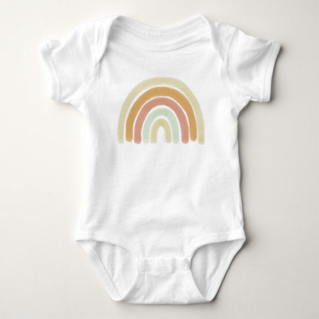 Wasserfarbener Regenbogen Baby Strampler (Vorderseite)