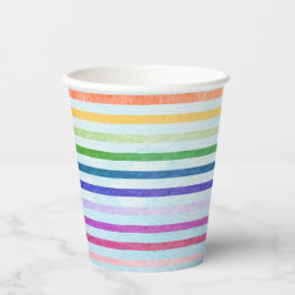 Wasserfarbener Regenbogen Streifen Art Party Cup Pappbecher