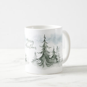 Wasserfarbener Regenwald Winter Kaffeetasse