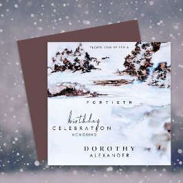 Wasserfarbener Schnee Wintermärchen Einladung