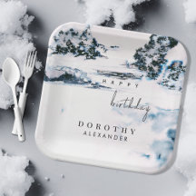 Wasserfarbener Schnee Wintermärchen