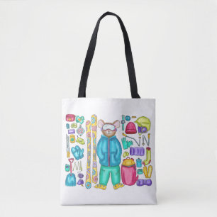 Wasserfarbener Ski-Pika mit Gear Tasche