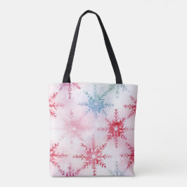 Wasserfarbener Snowflake Tote Bag - Eleganter Wint Tasche