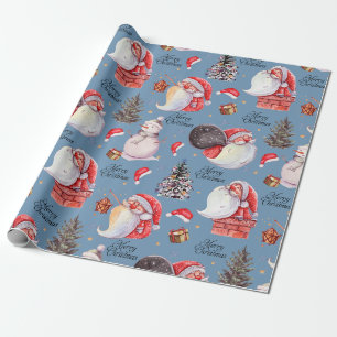 Wasserfarbener Spaß Weihnachten Geschenkpapier