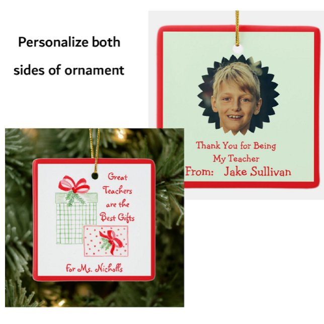 Wasserfarbener Urlaub Lehrer Beste Geschenke Keramikornament (Von Creator hochgeladen)