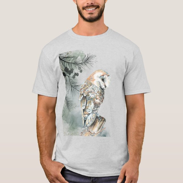 Wasserfarbener Vogel Vögel Natur Kunst, Dichtung u T-Shirt (Vorderseite)