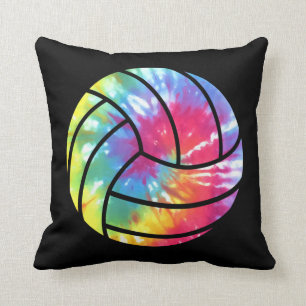 Wasserfarbener Volleyball-Spieler Hippie-Farbe Kissen