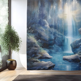 Wasserfarbener Wasserfall Grotto America Duschvorhang