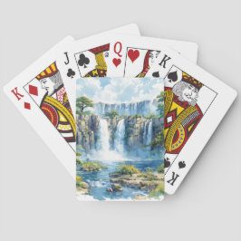 Wasserfarbener Wasserfall Victoria Falls 2 Naturel Spielkarten