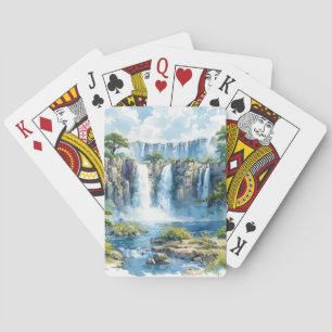 Wasserfarbener Wasserfall Victoria Falls 2 Naturel Spielkarten