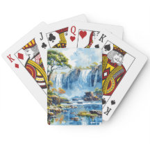 Wasserfarbener Wasserfall Victoria Falls Nature