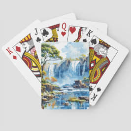 Wasserfarbener Wasserfall Victoria Falls Nature Spielkarten