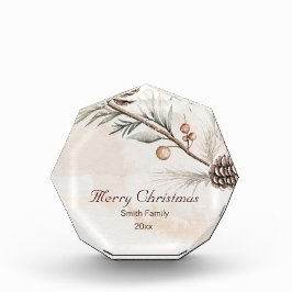 Wasserfarbener Weihnachtsbaum in neutraler Farbe Fotoblock