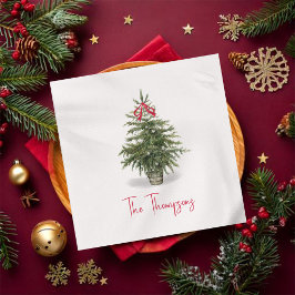 Wasserfarbener Weihnachtsbaum Personalisiert Serviette