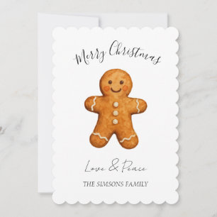 Wasserfarbener Weihnachtsmann aus Lebkuchen Frohe Feiertagskarte