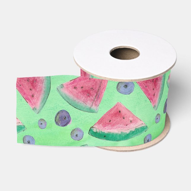 Wasserfarbener Wein Wassermelone Berry Green Ripsband (Spule)