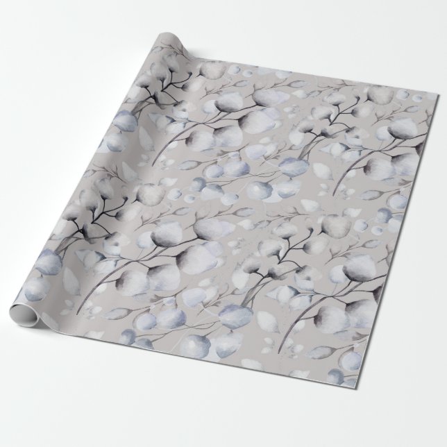 Wasserfarbener Winter Botanicals Geschenkpapier (Ungerollt)