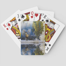 Wasserfarbener Winterregenwald Spielkarten
