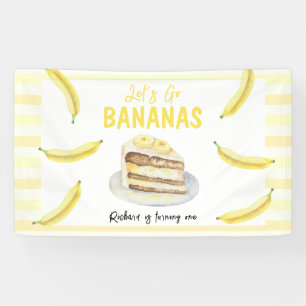 Wasserfarbenes Bananenkuchen-Geburtstagsfeier Banner