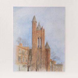 Wasserfarbenes Bild einer gotischen Kirche