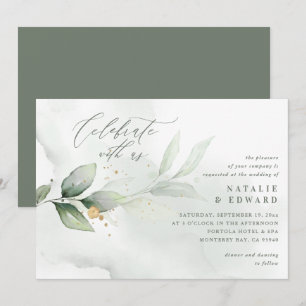 Wasserfarbenes Blattwerk, Hochzeit in Olivgrün und