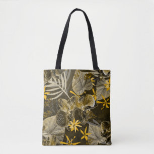 Wasserfarbenes blumengelb-braunes Muster. Tasche