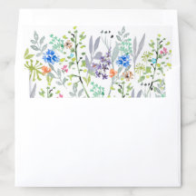 Wasserfarbenes Blumenmuster Botanisches Hochzeitsm