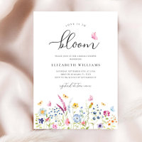 Wasserfarbenes Brautparty-Motiv mit Wildblumen