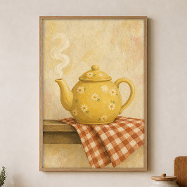 Wasserfarbenes Cottagecore-Kunstposter Morgen-Teek Poster