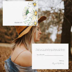 Wasserfarbenes Daisies Hochzeitsdusche Danke