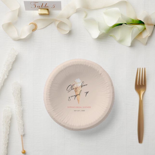 Wasserfarbenes Eis Creme Brautparty Pappteller (Hochzeit)