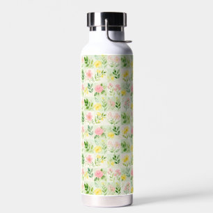 Wasserfarbenes florales Rastermuster Trinkflasche