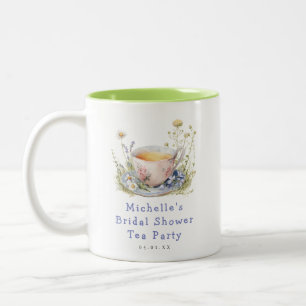 Wasserfarbenes Frühling Brautparty Tee Party Zweifarbige Tasse