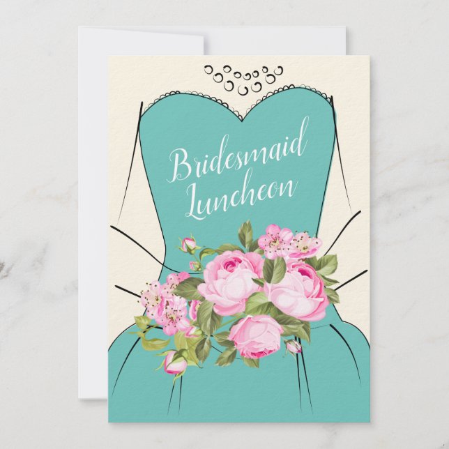 Wasserfarbenes handGezeichnet Floral Bouquet Braut Einladung (Vorderseite)