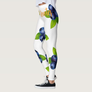 Wasserfarbenes Heidelbeer-Botanikmuster Leggings