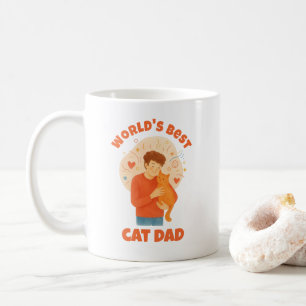Wasserfarbenes individuelles Foto 'Bester Katzenpa Kaffeetasse