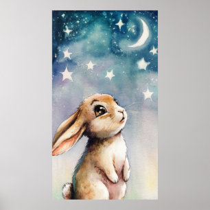 Wasserfarbenes Kaninchen Poster