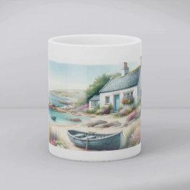 Wasserfarbenes Küstenhaus-Seescene Kaffeetasse