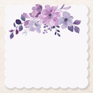 Wasserfarbenes lila Blumenbouquet Untersetzer
