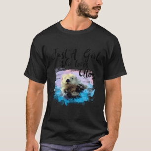 Wasserfarbenes Meer Otter Girl Liebe Otters Hoodie T-Shirt