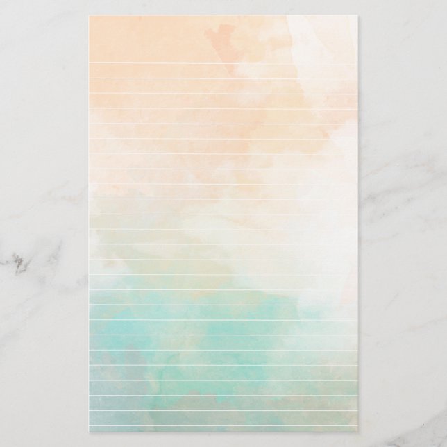 Wasserfarbenes Meer und Sandpapier Briefpapier (Vorderseite)