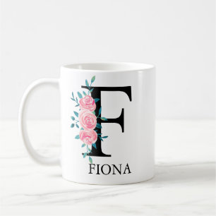 Wasserfarbenes Monogramm, benutzerdefinierter einz Kaffeetasse